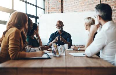 people talking during a meeting